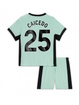 Otroški Nogometna dresi replika Chelsea Moises Caicedo #25 Tretji 2023-24 Kratek rokav (+ hlače)